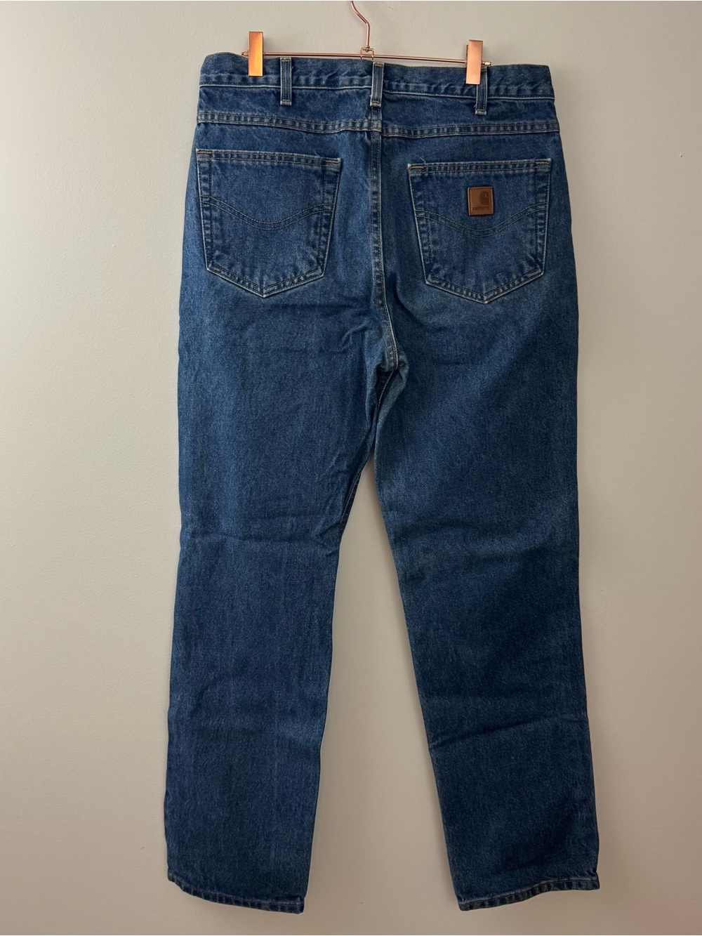 Carhartt B180 DST Mens Traditional Fit Straight Leg Jeans 33x32 Dark Wash Denim
